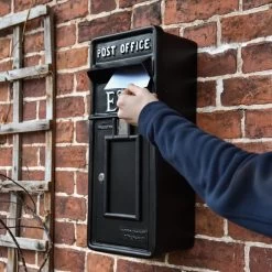 "Original Reproduction" Black Elizabeth Regina Slim Post Box -Garden Supply Discount Store dsc 3481