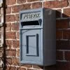 Traditional Grey & Gold Wall Mounted Post Box