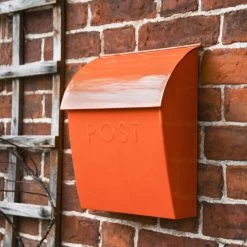 “Sunkissed Sienna” Orange Contemporary Post Box With Lock -Garden Supply Discount Store dsc 3718 1
