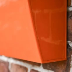“Sunkissed Sienna” Orange Contemporary Post Box With Lock -Garden Supply Discount Store dsc 3734
