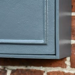 Wall Mounted Post Box With Bright Chrome Lettering - Grey Finish -Garden Supply Discount Store dsc 4980