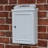 Wall Mounted Post Box With Bright Chrome Lettering - Cream Finish -Garden Supply Discount Store dsc 5080