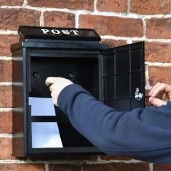 Black & Red "Vintage Oxford" Tractor Wall Mounted Post Box -Garden Supply Discount Store dsc 6622