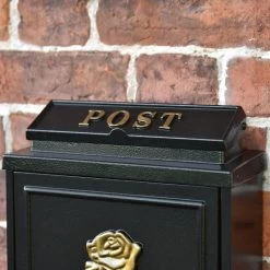 Gold Rose "Oxford" Wall Mounted Post Box -Garden Supply Discount Store dsc 6758
