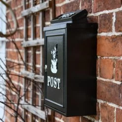 Black & White "Oxford" Border Collie Wall Mounted Post Box -Garden Supply Discount Store dsc 6863
