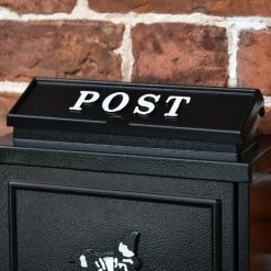 Black & White "Oxford" Border Collie Wall Mounted Post Box -Garden Supply Discount Store dsc 6894
