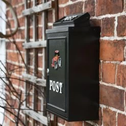 Black & Red "Oxford" Tractor Wall Mounted Post Box -Garden Supply Discount Store dsc 6923