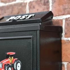 Black & Red "Oxford" Tractor Wall Mounted Post Box -Garden Supply Discount Store dsc 6947