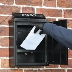 Black & Red "Oxford" Tractor Wall Mounted Post Box -Garden Supply Discount Store dsc 6967