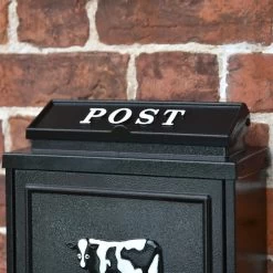 Black & White "Oxford" Holstein Wall Mounted Post Box 13 Black & White "Oxford" Holstein Wall Mounted Post Box -Garden Supply Discount Store dsc 7081