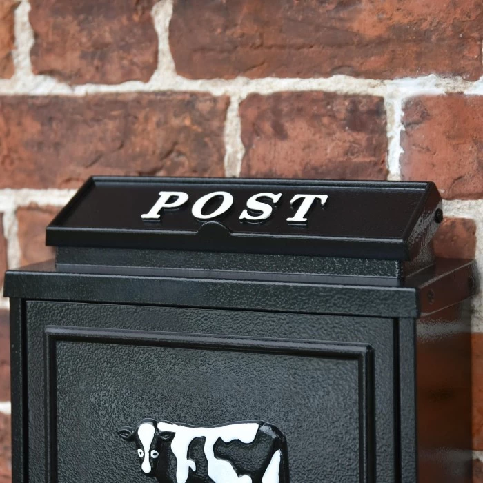 Black & White "Oxford" Holstein Wall Mounted Post Box 6 Black & White "Oxford" Holstein Wall Mounted Post Box - Image 4