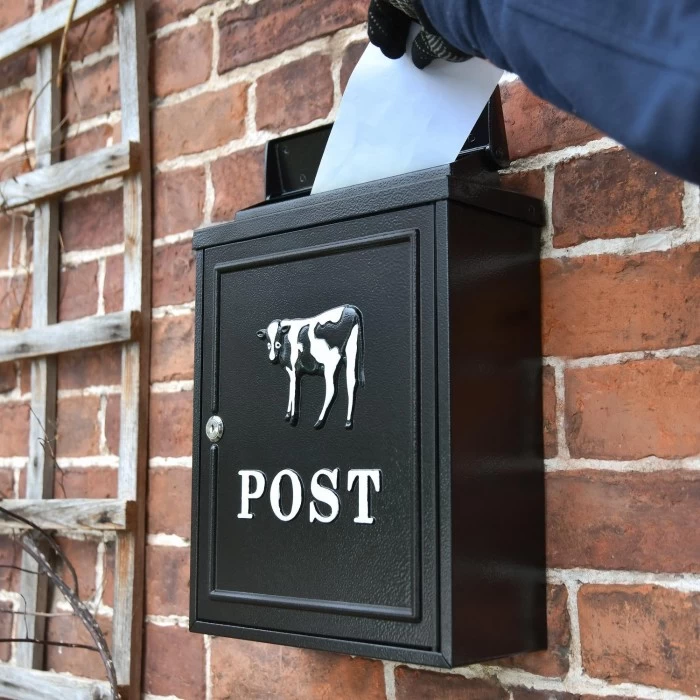 Black & White "Oxford" Holstein Wall Mounted Post Box 7 Black & White "Oxford" Holstein Wall Mounted Post Box - Image 5