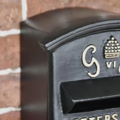 Black & Gold "Goldney" King George Curved Roof Post Box -Garden Supply Discount Store dsc 9516 copy