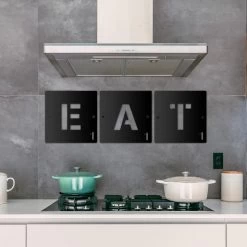 'EAT' Black Scrabble Square Letters -Garden Supply Discount Store eat black scrabble square letters 2