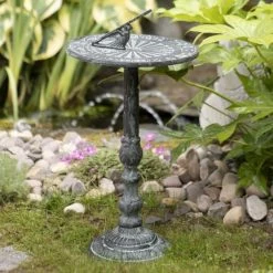 Free-Standing Verdigris Sundial & Column - 250mm