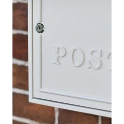 French Cream "Oxford" Wall Mounted Post Box With Lock -Garden Supply Discount Store french cream oxford wall mounted post box 1