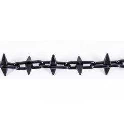 Black Steel Spiked Chains (Sold Per Metre) - Every Link Spikes