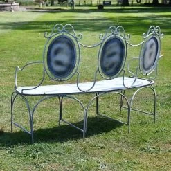 "Lady Josephina" Cameo Garden Bench -Garden Supply Discount Store gb028 gry 6