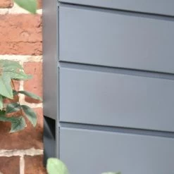 Granite Grey "Cambered Trigon" Modern Wall Mounted Post Box & Newspaper Holder -Garden Supply Discount Store granite grey cambered trigon modern wall mounted post box newspaper holder 2