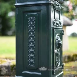 “Pine Forest” Green Camden Free Standing Post Box -Garden Supply Discount Store green camden free standing post box close up