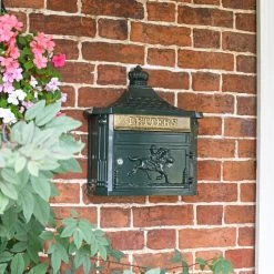 Green "Odell" Wall Mounted Post Box -Garden Supply Discount Store green odell wall mounted post box 1