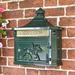 Green "Odell" Wall Mounted Post Box -Garden Supply Discount Store green odell wall mounted post box 10