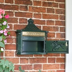 Green "Odell" Wall Mounted Post Box -Garden Supply Discount Store green odell wall mounted post box 7 1