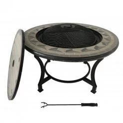 Grey Mosaic Fire Pit Table