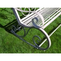 Antique Grey Ornate Rocking Bench -Garden Supply Discount Store grey ornate swinging bench 3