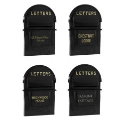 Black & Gold Grosvenor Telescopic Post Box - Complete Set -Garden Supply Discount Store grosvenor telescopic post and parcel box personalisation 1