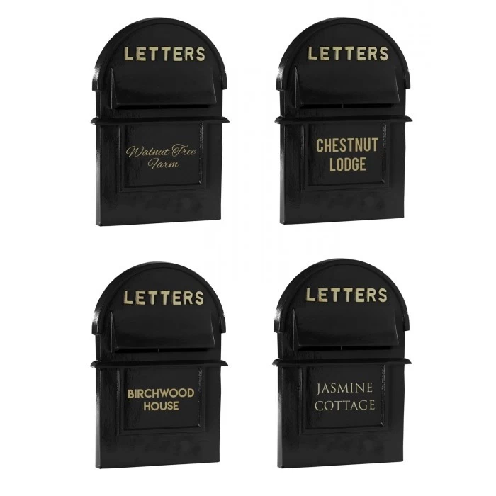 Black & Gold "Grosvenor" Post Box - Front & Back Plates 11 Black & Gold "Grosvenor" Post Box - Front & Back Plates - Image 9