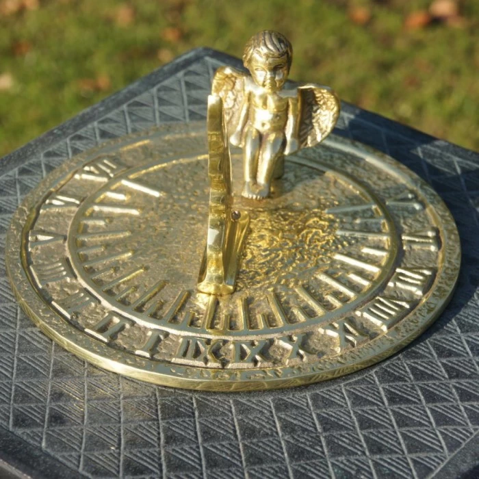 Solid Brass 'Guardian Angel' Sundial - 100mm 4 Solid Brass 'Guardian Angel' Sundial - 100mm - Image 2