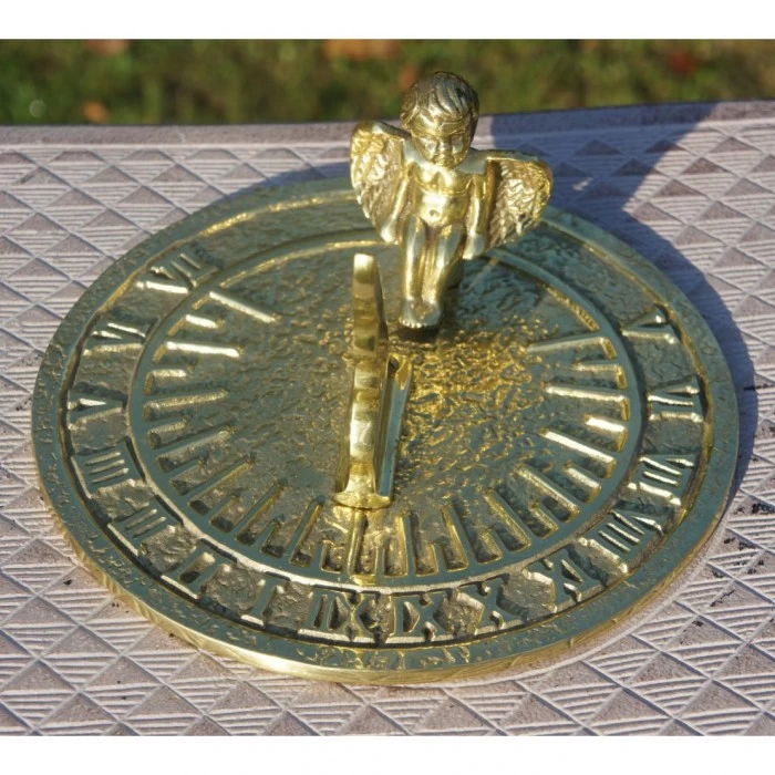 Solid Brass 'Guardian Angel' Sundial - 100mm 6 Solid Brass 'Guardian Angel' Sundial - 100mm - Image 4