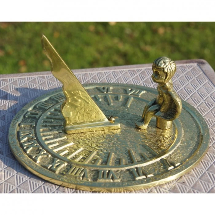 Solid Brass 'Guardian Angel' Sundial - 100mm 3 Solid Brass 'Guardian Angel' Sundial - 100mm