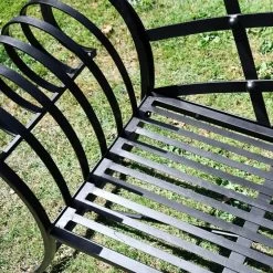 “Hampton Bridge” Wrought Iron Chaise Garden Bench -Garden Supply Discount Store hampton bridge wrought iron chaise garden bench 10 1