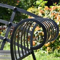 “Hampton Bridge” Wrought Iron Chaise Garden Bench -Garden Supply Discount Store hampton bridge wrought iron chaise garden bench 12 1