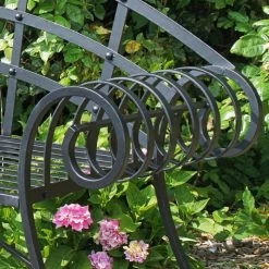 “Hampton Bridge” Wrought Iron Chaise Garden Bench -Garden Supply Discount Store hampton bridge wrought iron chaise garden bench 4 1