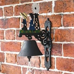 Cast Iron Hand Painted Garden Bell - Jack And Jill -Garden Supply Discount Store hand painted garden bell jack and jill 1