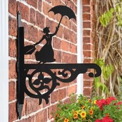 Ornate Mary Poppins Iron Hanging Basket Bracket -Garden Supply Discount Store hanging basket bracket ornate design bra026