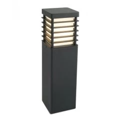 "Skyline" Black Squared Modern Bollard Light - 49cm