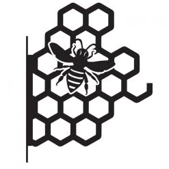 Honeycomb Bee Iron Hanging Basket Bracket -Garden Supply Discount Store honeycomb bee hanging basket bracket 1