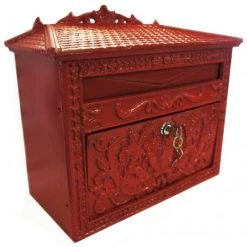 "Horncastle Abbey" Red Wall Mounted Post Box -Garden Supply Discount Store horncastle red 1