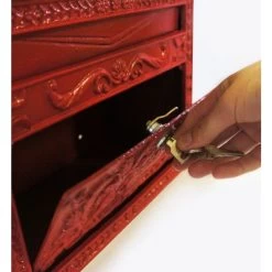 "Horncastle Abbey" Red Wall Mounted Post Box -Garden Supply Discount Store horncastle red close 1