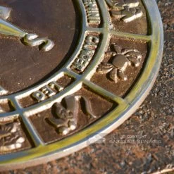 Antique Brass 'Horoscope' Sundial - 230mm -Garden Supply Discount Store horoscope design sundial finished in an antique brass