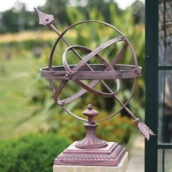'Hemispherian"'Armillary With Squared Base Design - 64cm -Garden Supply Discount Store hs041 armillary 2 2 1