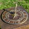 Antique Brass 'Horoscope' Sundial - 230mm -Garden Supply Discount Store hs053 horoscope sundial antique brass round 2