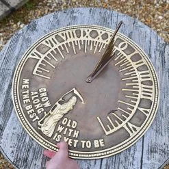 Antique Brass 'Old Father Time' Sundial - 290mm 11 Antique Brass 'Old Father Time' Sundial - 290mm -Garden Supply Discount Store hs070 a 0287 2