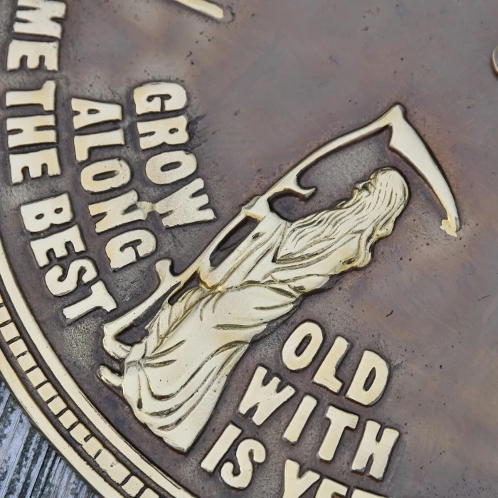 Antique Brass 'Old Father Time' Sundial - 290mm 6 Antique Brass 'Old Father Time' Sundial - 290mm - Image 4