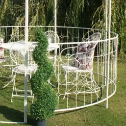 "The Countess" Gazebo- Cream Deluxe -Garden Supply Discount Store hs706 crm dlx french cream metal garden pavillion