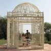 "The Royal Alexandria" Cream Wrought Iron Gazebo -Garden Supply Discount Store hs708 crm royal alexandria pavilion on patio